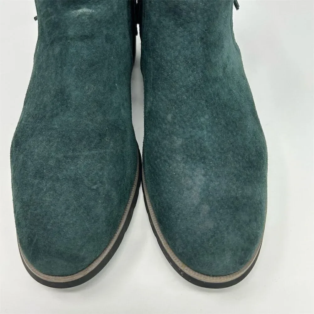 Reef Dark Dark Green Suede Voyage Low Bootie Size 8 Water-Friendly Casual Zipper